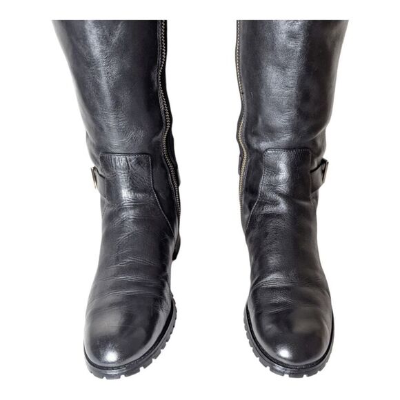 MICHAEL KORS Byrce Black Panel Leather Over The Knee Boot Size 8.5M - Picture 11 of 16